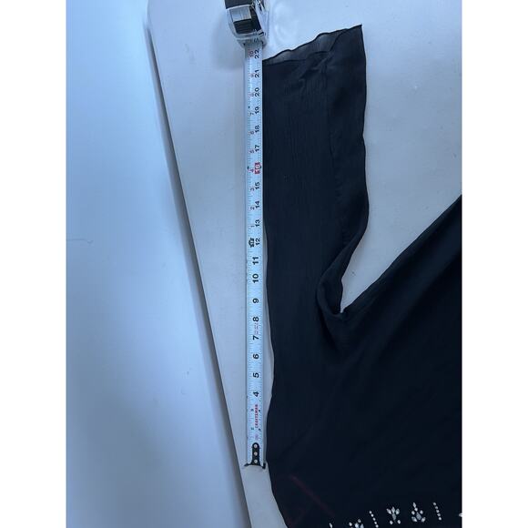 Chico's 100% Silk Tunic Top‎ Blouse Rhinestone V Neck Crinkle Size 1 (Medium) - Picture 8 of 10